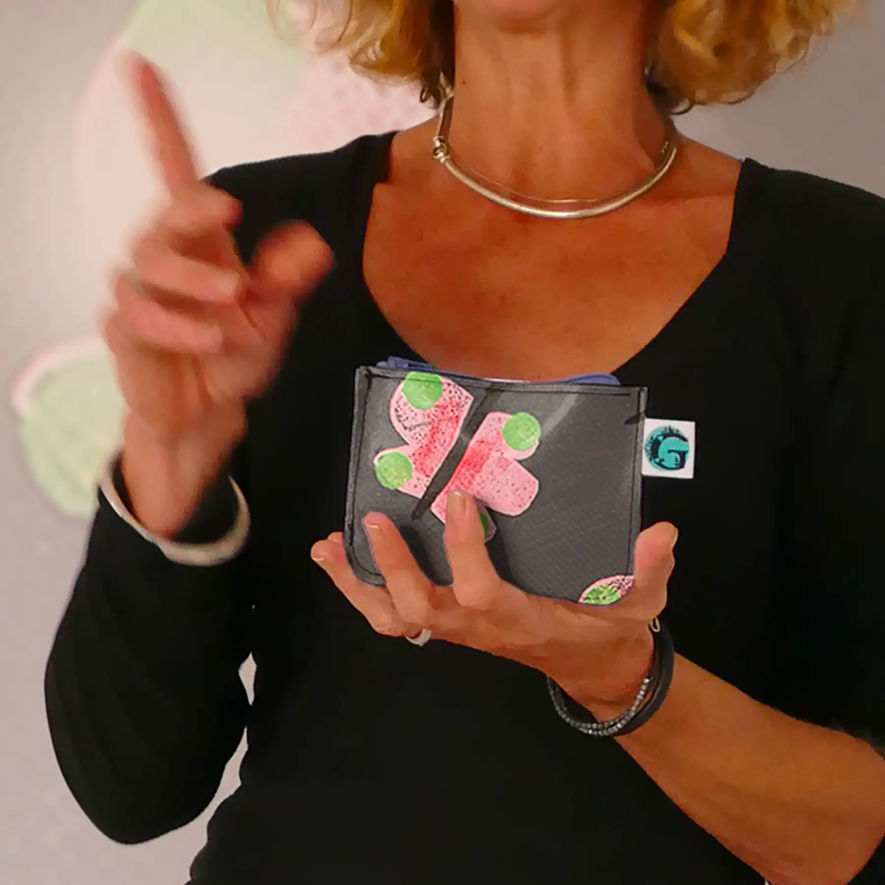Portacosette dipinto a mano Farfallona - immagine 5